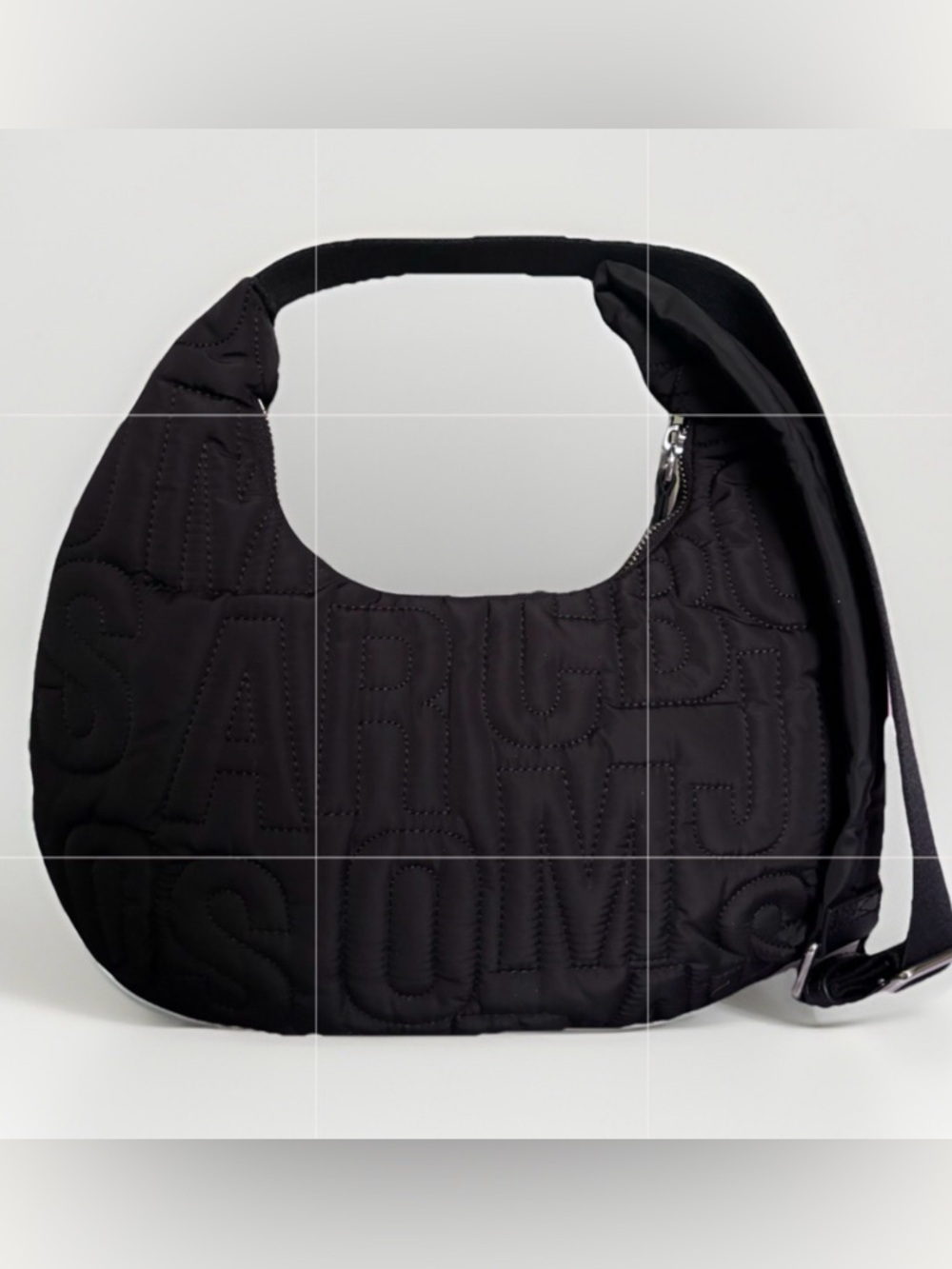 Marc Jacobs NWT Nylon Jumbled Logo Black Quilted Shoulder Bag - Picture 6 of 13